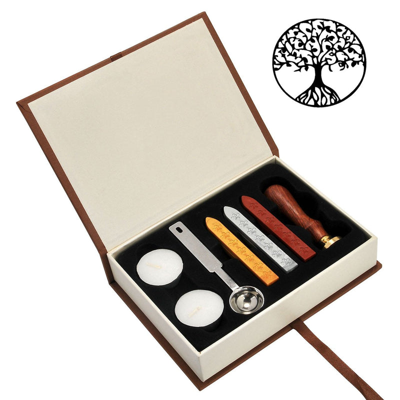 [Australia - AusPower] - Tree of Life Wax Seal Stamp Set, Yoption Classic Vintage Seal Wax Stamp Set, Retro Seal Stamps Maker Gift Box Set (Tree of Life) Tree Of Life 