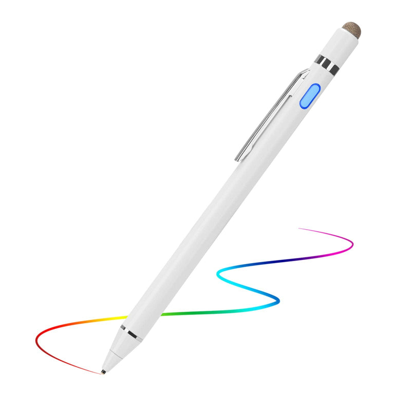 [Australia - AusPower] - Evach Active Stylus Digital Pen with Ultra Fine Tip Stylus for iPad iPhone Samsung Tablets, Compatible with Apple Pen,Stylus Pen for iPad Pro, White. 