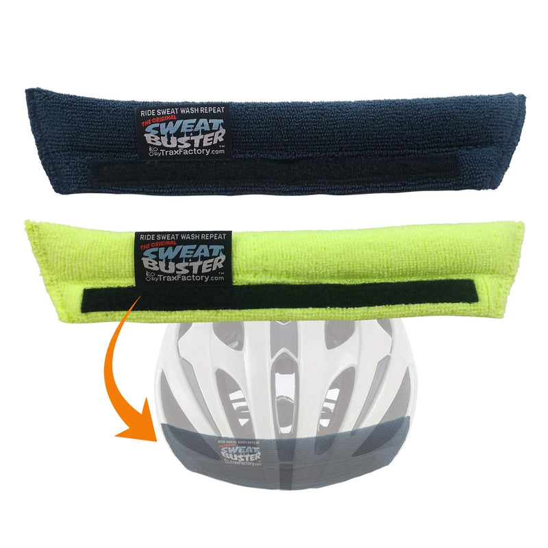 [Australia - AusPower] - Sweat Buster Bike Helmet Sweatband – Stops Sweat Dripping, Keeps You Cooler, Premium Comfort, Simple Helmet Integration & Quick Removal for Washing. Mountain Biking, Road Biking or Any Cycling. 2 Count 2 Color Pack 