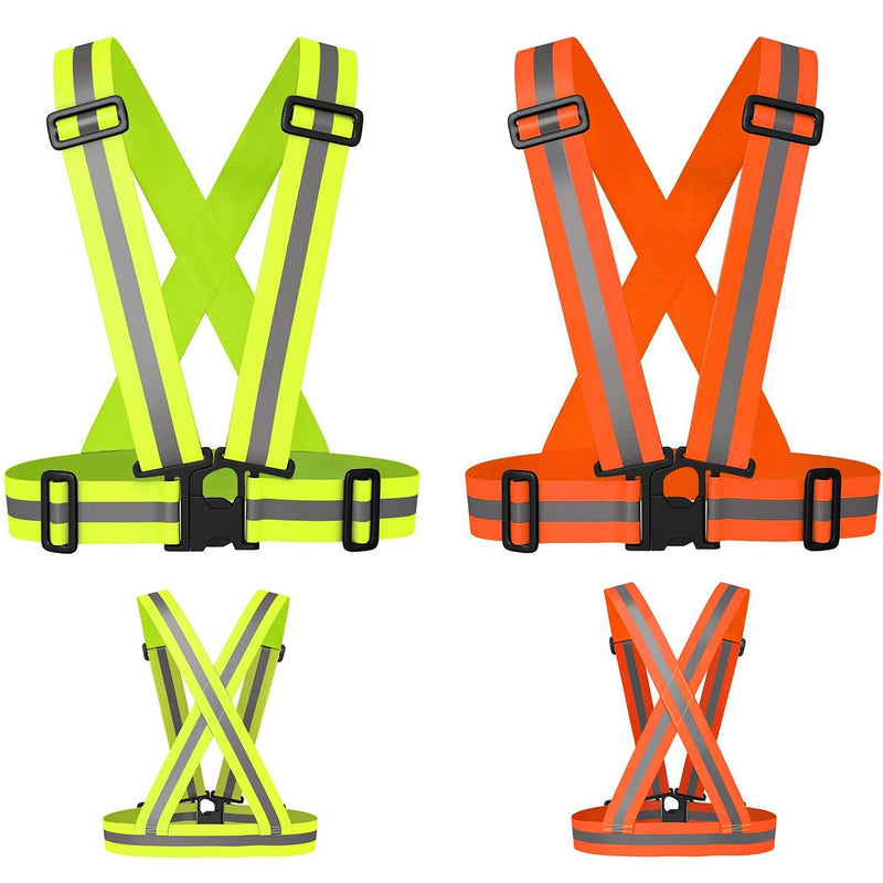 [Australia - AusPower] - AUOON Reflective Running Vest,Reflective Vest Adjustable for Run,Cycle,Walk, Outdoor,Breathable Waterproof Lightweight 2 Pack 