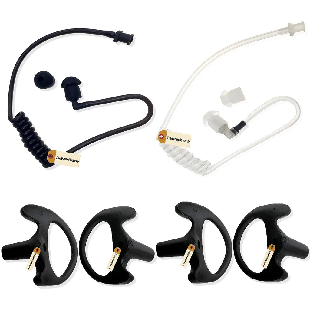 [Australia - AusPower] - Lsgoodcare Silicone Replacement Earplug Earmold Earbuds (Left and Right) for Two-Way Radio Air Acoustic Coil Tube Audio Kit Walkie Talkie Earpiece Headset 