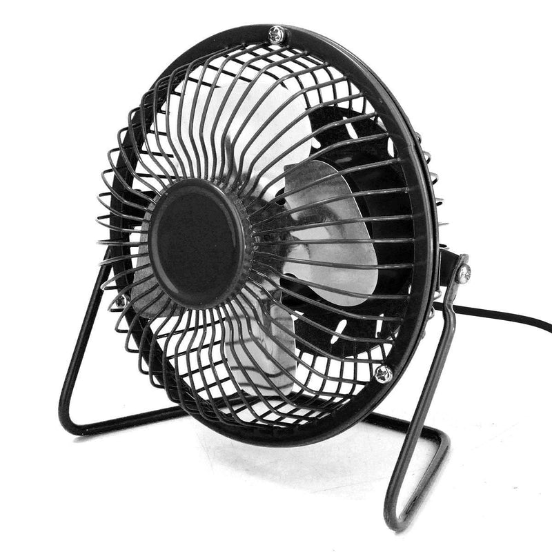 [Australia - AusPower] - ZOMTOP 4'' USB Mini Desk Fan Small Desktop Fan Quiet and Powerful Metal Design USB Powered (Black) 