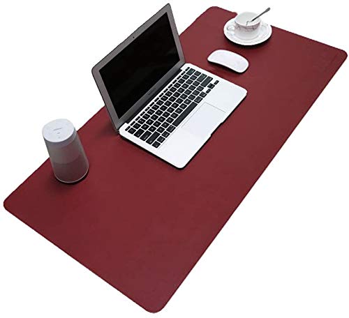 [Australia - AusPower] - BUBM PU Leather Double Sided Desk Pad Computer Mat Desk Writing Mat for Office and Home,Ultra Thin 2mm - 31.5"x15.8" (Wine red) Wine Red 