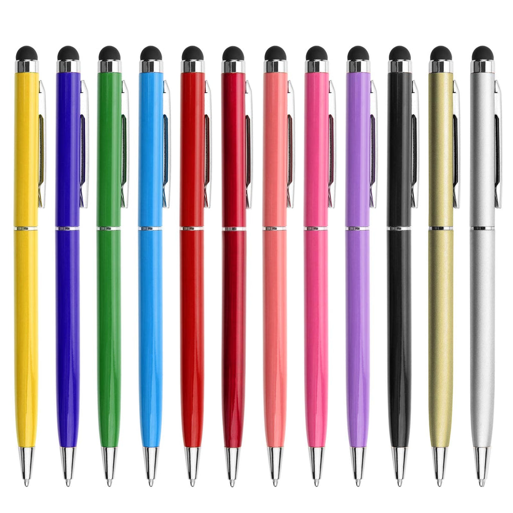 [Australia - AusPower] - Stylus Pens for Touch Screens innhom Stylus Pen for ipad Compatible with iPad iPhone Tablets Samsung Kindle and Black Ink Ballpoint Pens-2 in 1 Stylists Pens 12 Pack 