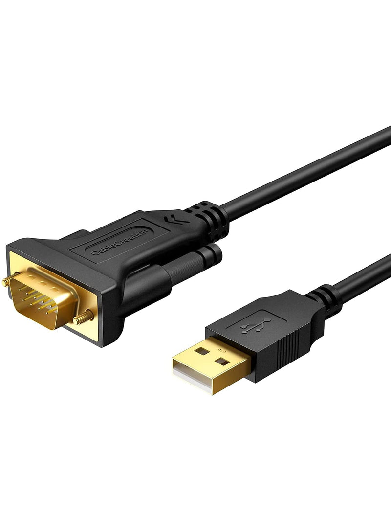 [Australia - AusPower] - CableCreation 3.3 Feet USB to RS232 Serial Cable with Prolific PL2303 Chip, DB9 Adapter for Windows 10, 8.1, 8,7, Vista, XP, Linux, Mac OS X, 1M /Black 3.3FT 1 