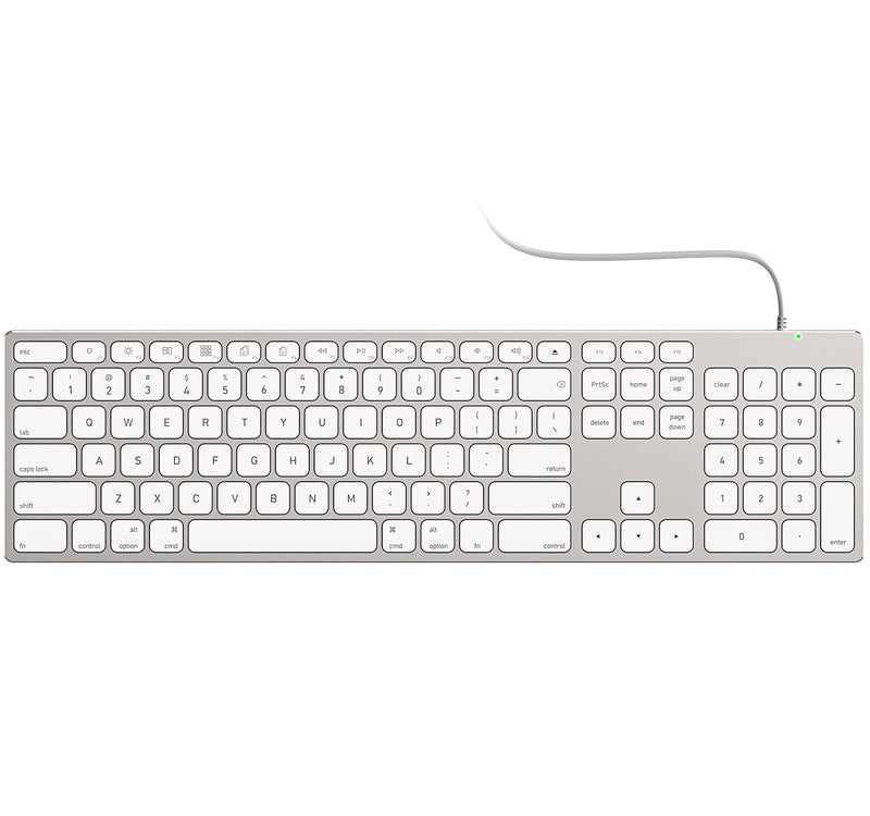 [Australia - AusPower] - Wired Keyboard for Apple Mac OS, All-Aluminum Frame, Plug-N-Play Cable Connection, Desktop USB Keyboard with Numeric Keypad Compatible with iMac Computer or MacBook Laptop by Yivandi -White 