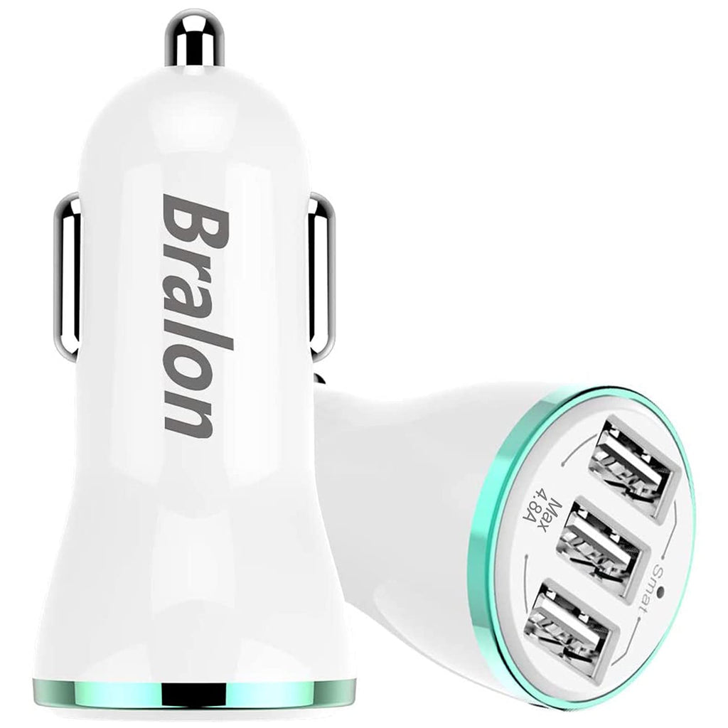 [Australia - AusPower] - Bralon USB Car Charger[2-Pack],24W/4.8A Rapid Car Charger Compatible with Phone 12(Pro Max)/12 mini/11 Pro Max/Xs/Xs max/Xr/X/8,G.alaxy Note S10/S9/S8 and More 2White 