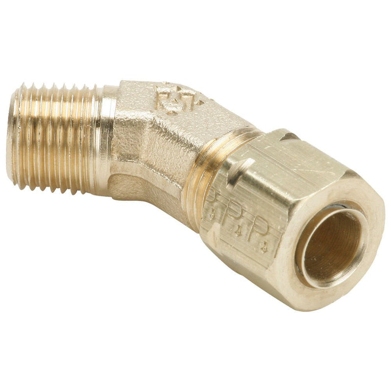 [Australia - AusPower] - Parker 179CA-6-2-pk10 Compress-Align Compression Fitting, Tube to Pipe, Forged, Compression 45 Degree Elbow, 3/8" and 1/8", Brass, 3/8", 1/8" (Pack of 10) 