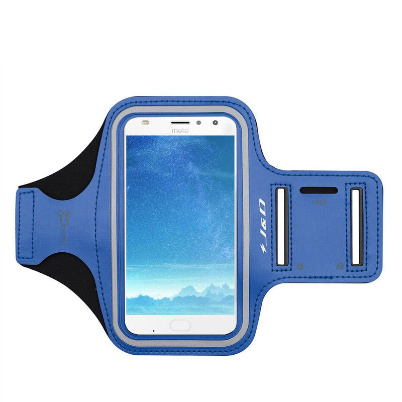 [Australia - AusPower] - J&D Armband Compatible for Motorola Moto Z4/Z3/Z3 Play/Moto G100/G50/G8/G8 Plus/G8 Play/G8 Power Armband, Sports Armband with Key Holder Slot, Earphone Connection While Workout Blue 
