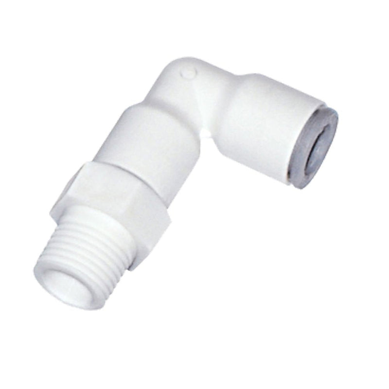 [Australia - AusPower] - Parker 6509 08 10WP2-pk20 LIQUIfit Fitting, Tube to Pipe, Bio-Based Polymer, Push-to-Connect and Male BSPT 90 Degree Swivel Elbow, 8 mm and 1/8" (Pack of 20) 