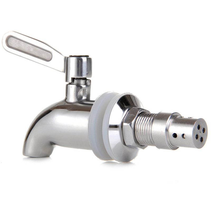 [Australia - AusPower] - Replacement Spigot Spout for Beverage Dispenser, Solid Stainless Steel Water Dispenser Replacement Faucet with Anti-Clogging Cap Polished Finished Silver 