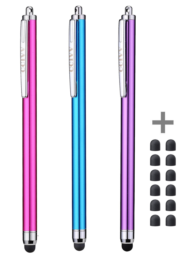 [Australia - AusPower] - Stylus Pens for Touch Screens iPad iPhone Kindle Fire (Pink/Purple/Aqua Blue) Pink/Purple/Aqua Blue 