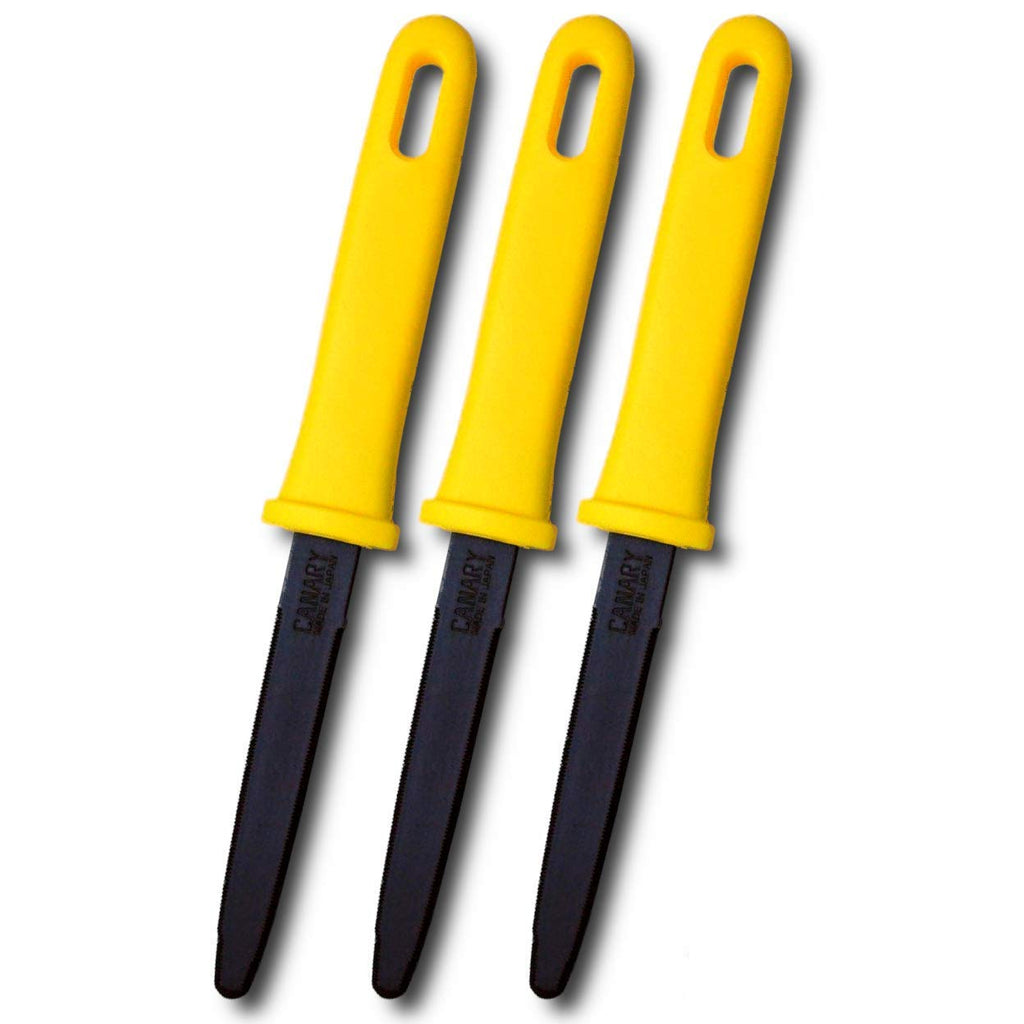 [Australia - AusPower] - CANARY Corrugated Cardboard Cutter Dan Chan, Safety Box Cutter Knife [Non-Stick Fluorine Coating Blade], Made in JAPAN, Yellow (DC-190F-1) (Bulk 3 pcs) 