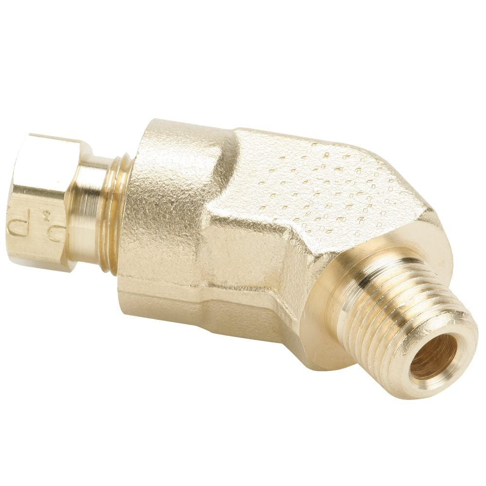 [Australia - AusPower] - Parker 179HD-4-2-pk10 Flareless Tube Fitting, Hi-Duty, Tube to Pipe, Brass, Compression and Male Pipe Branch Tee, 45° Male Elbow, 1/4" and 1/8" (Pack of 10) 