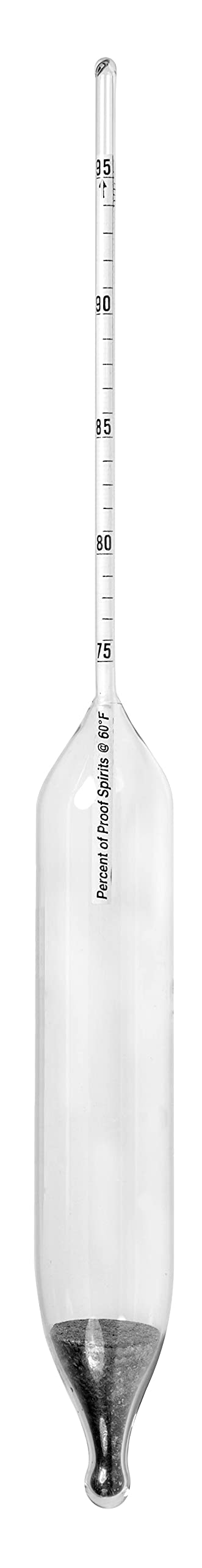 [Australia - AusPower] - Vee Gee Scientific 6613-K 75 to 95 Proof Scale, Alcohol Glass Hydrometer, IRS Specifications Size K.2 Proof Subdivisions 