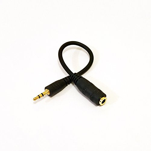 [Australia - AusPower] - 2pack 2.5mm Male to 3.5mm Female Headphone Jack AUX Audio Adapter Cable Cord (Straight, Black) straight 