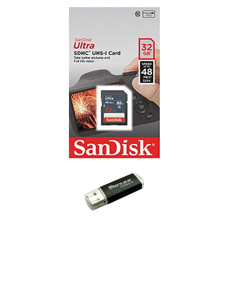 [Australia - AusPower] - Sandisk 32GB SD SDHC Flash Memory Card for Nintendo 3DS N3DS DS DSI & Wii Media Kit, Nikon SLR Coolpix Camera, Kodak Easyshare, Canon Powershot, Canon EOS, Comes with Bonus SD/TF USB Card Reader 