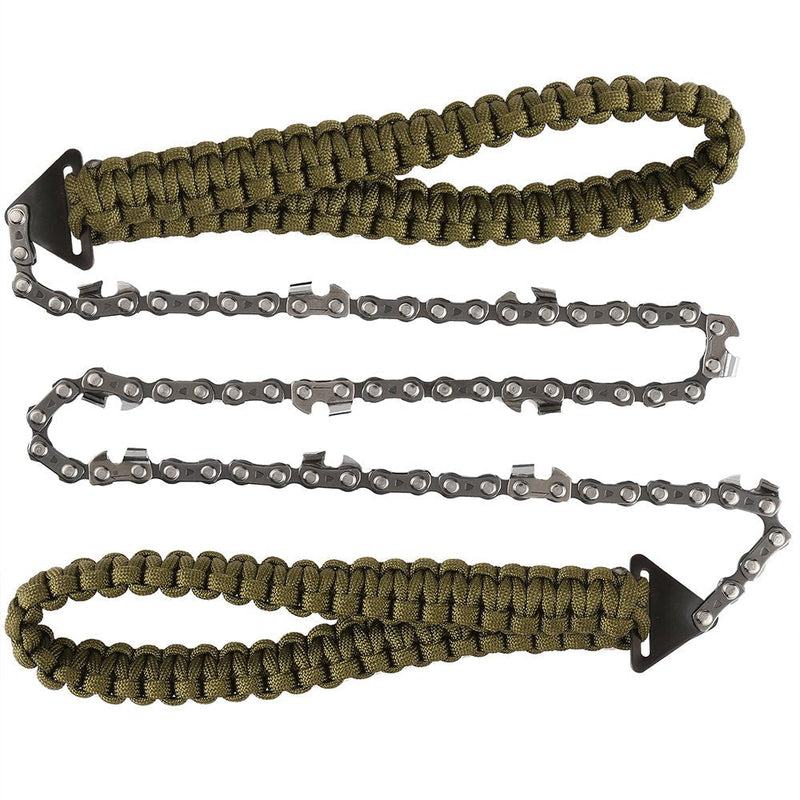 [Australia - AusPower] - Pocket Chainsaw with Paracord Handle (24inch-11teeth) / (36inch-16teeth) Emergency Outdoor Survival Gear Folding Chain Hand Saw Fast Wood & Tree Cutting Best for Camping Backpacking Hiking Hunting 24 inches 