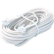 [Australia - AusPower] - Bistras 25 Ft 4C Telephone Extension Cord Cable Line Wire, for Any Phone, Modem, Fax Machine, Answering Machine, Caller ID, White 25 Feet 
