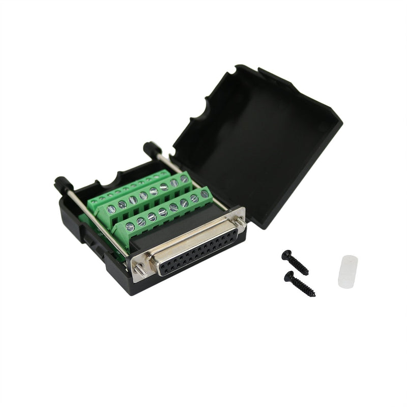 [Australia - AusPower] - Twinkle Bay DB25 Connector to Wiring Terminal Db25 Breakout Board Solder-Free (Female Adapter with Case) 