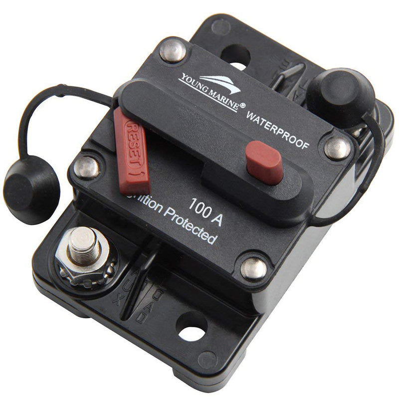 [Australia - AusPower] - YOUNG MARINE Circuit Breaker Trolling with Manual Reset,Water Proof,12V- 48V DC (Surface Mount-100A) 