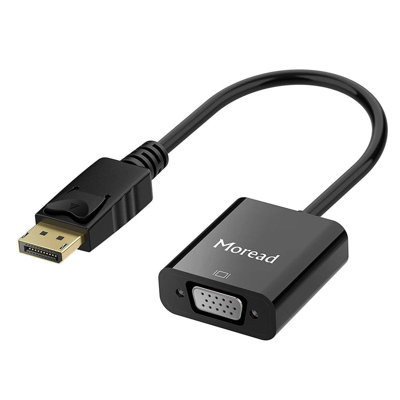 [Australia - AusPower] - Moread DisplayPort (DP) to VGA Adapter, Gold-Plated Display Port to VGA Adapter (Male to Female) Compatible with Computer, Desktop, Laptop, PC, Monitor, Projector, HDTV - Black 1 