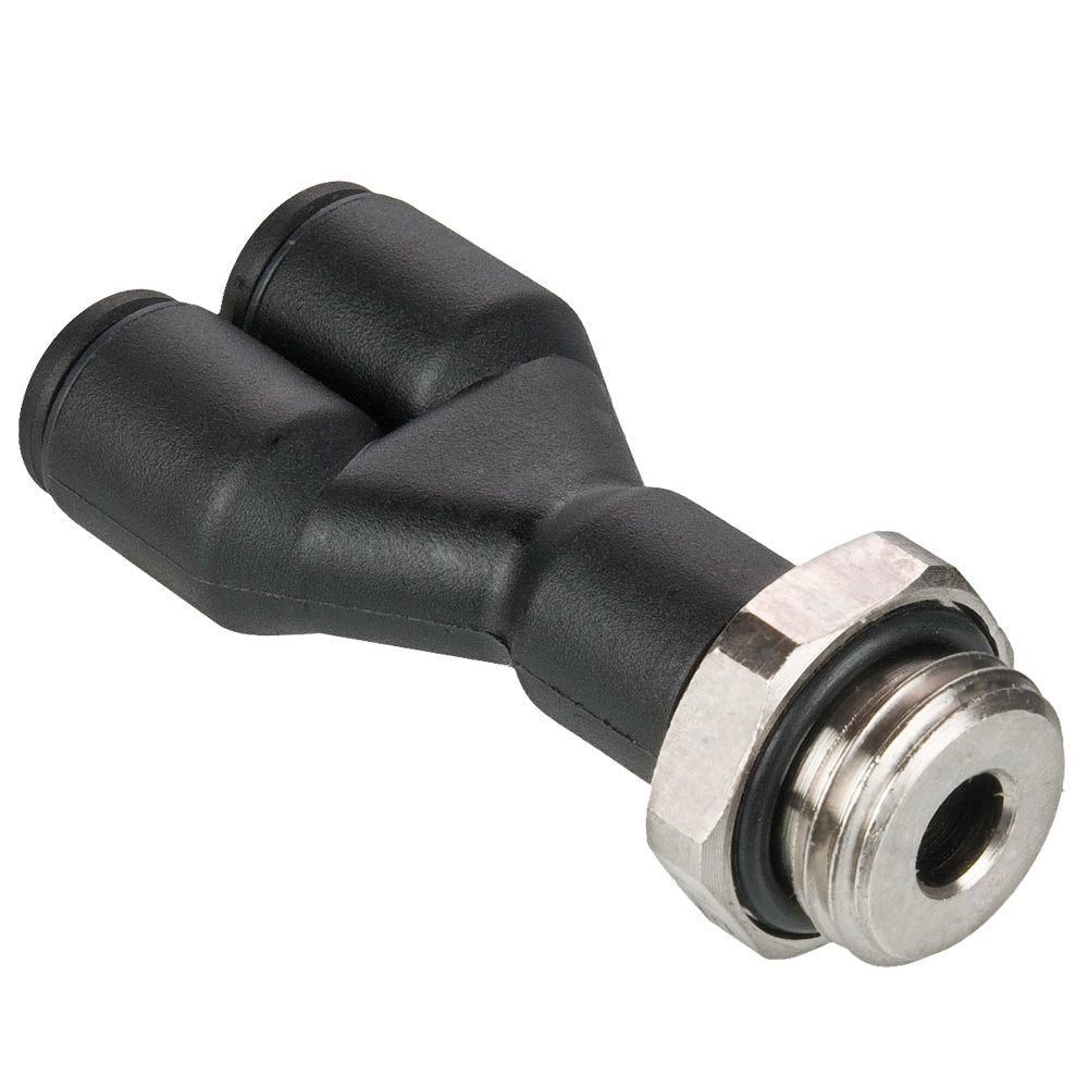 [Australia - AusPower] - Parker 368PLP-4M-4G-pk5 Composite Push-to-Connect Fitting, Tube to Pipe, Glass Reinforced 6.6, Push-to-Connect and BSPP Y Connector, 4 mm and 1/4", Nylon (Pack of 5) 