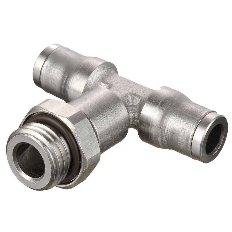 [Australia - AusPower] - Parker 172PLM-6M-4R-pk5 Prestolok PLM Metal Push-to-Connect Fitting, Tube to Pipe, Nickel Plated, Push-to-Connect and Male BSPT Branch Tee, 6 mm and 1/4", Brass (Pack of 5) 