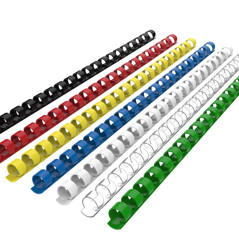 [Australia - AusPower] - Rayson CR-10-100-M Plastic Binding Combs 3/8in. 21-Ring, 55-Sheet Capacity, Colorful Comb Binding Spines, Max. Binding A4 Size Paper (8.3"×11.7"), Box of 100 Multicolor 