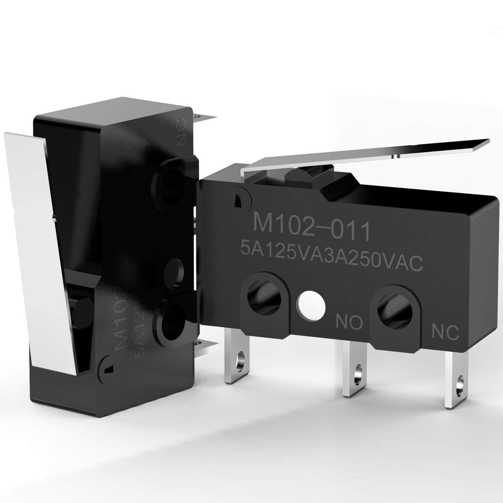 [Australia - AusPower] - DIYhz 20Pcs Momentary Long Hinge Lever SPDT AC 5A/125V 3A/250V 3 Pins 1NO 1NC Miniature Micro Switch for Arduino 