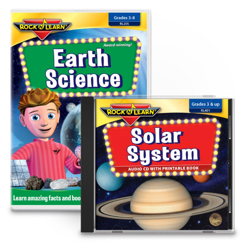 [Australia - AusPower] - ROCK N LEARN Earth Science & Solar System Set - Earth Science DVD & Solar System Audio CD with Printable Book 