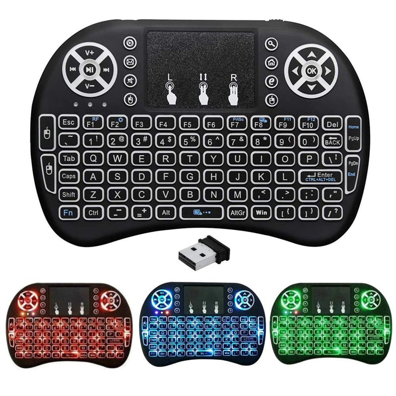 [Australia - AusPower] - BIFANS 2.4G Mini Wireless Keyboard with Touchpad Mouse, Upgraded Multi Backlit, Portable Wireless Keyboard with USB Receiver Remote Control, Best for Android Smart TV Box HTPC Pad Xbox Windows Mac 