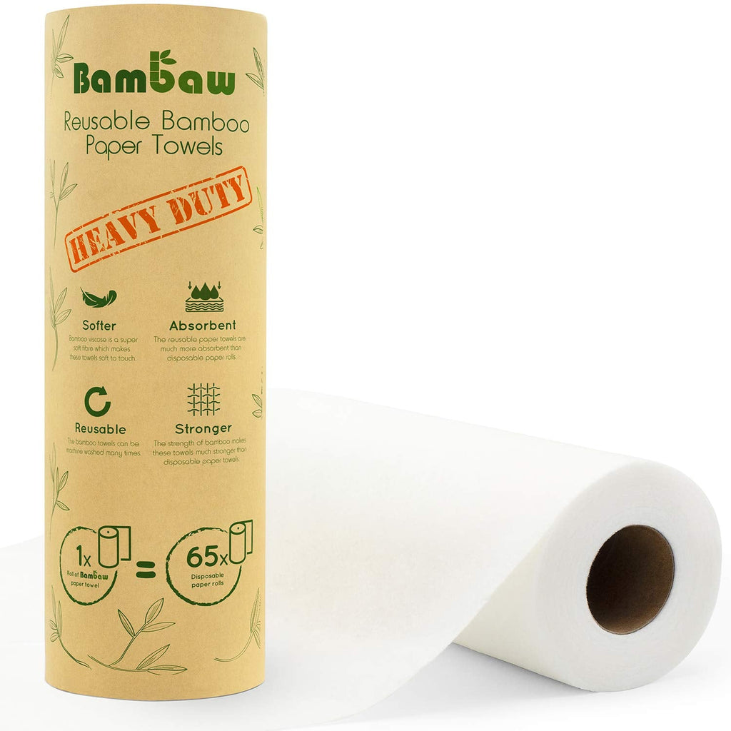 [Australia - AusPower] - Reusable Paper Towel | Bamboo Eco Kitchen Roll | Heavy duty & Multipurpose | Strong, Thick and Absorbent | Eco Cloth | Eco cleaning | Soft on Skin | Quick Dry | 20 Eco Wipes | Bambaw 