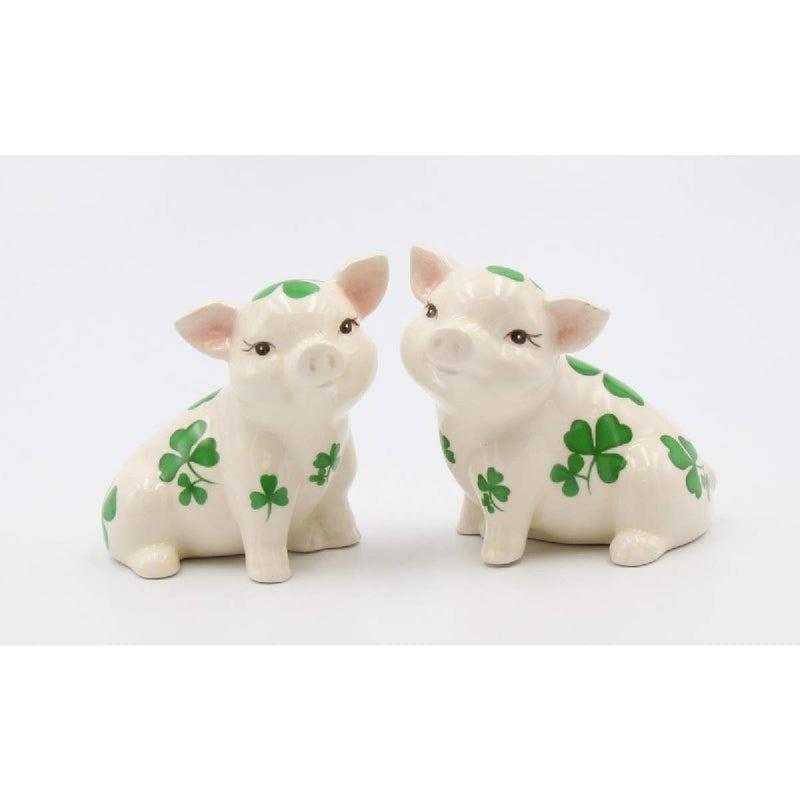 [Australia - AusPower] - Cosmos Gifts 20789 Shamrock Pigs Salt and Pepper Shaker, 3-1/2 inches high, Green 