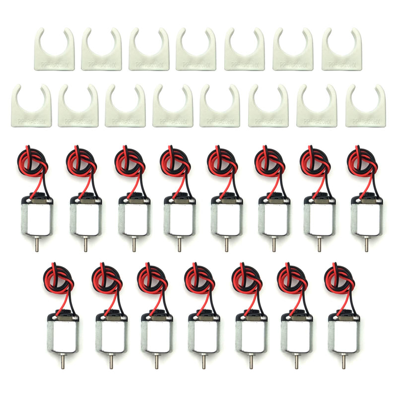 [Australia - AusPower] - EUDAX 15 Pcs Rectangular DC Motor Mini Electric Motor 1.5-3V 24000RPM with 9.8" Lead Wires with Motor Mounting Bracket Holder for DIY Toys 