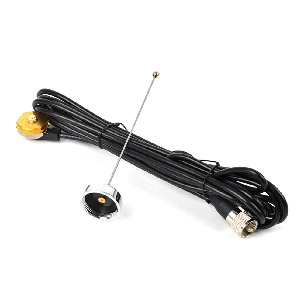 [Australia - AusPower] - HYS TCJ-N1 VHF NMO 136-174 Mhz Mobile Vehicle FM Tranceiver 2M Antenna with 13 ft RG58 Coax Cable NMO to UHF PL259 Connector for Yaesu Kenwood HYT Vertex Icom Mobile Radios 