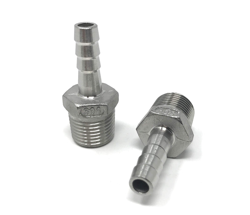 [Australia - AusPower] - CONCORD 304 Stainless Steel 3/8" Barb Hose to 1/2" NPT Home Brew Fitting. 2 Pack 