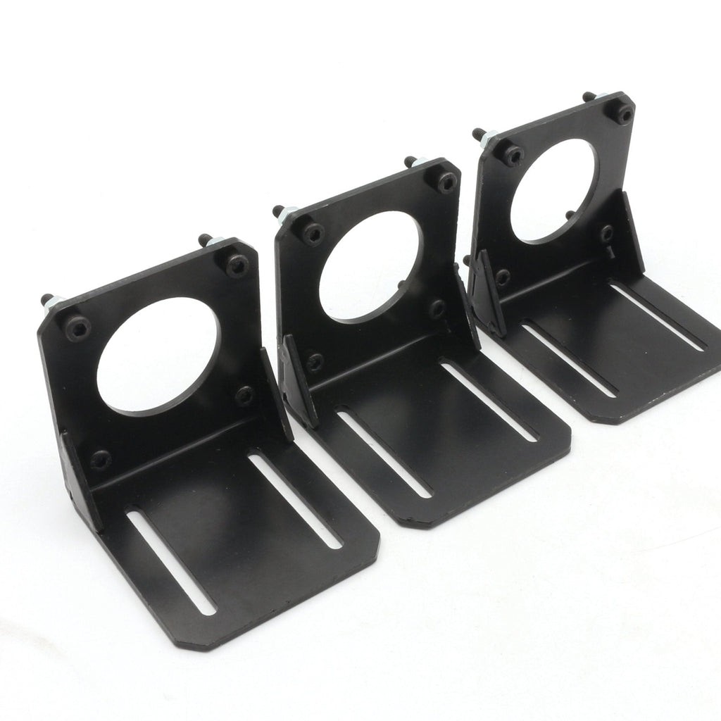 [Australia - AusPower] - 3Pcs Nema 23 Stepper Motor Mount Steel Bracket Mounting Holder Support Clamp with installation Screws L type Fixed Seat for 57 Stepper Motor Mounts CNC Router Milling Engraving Machine Accessories 