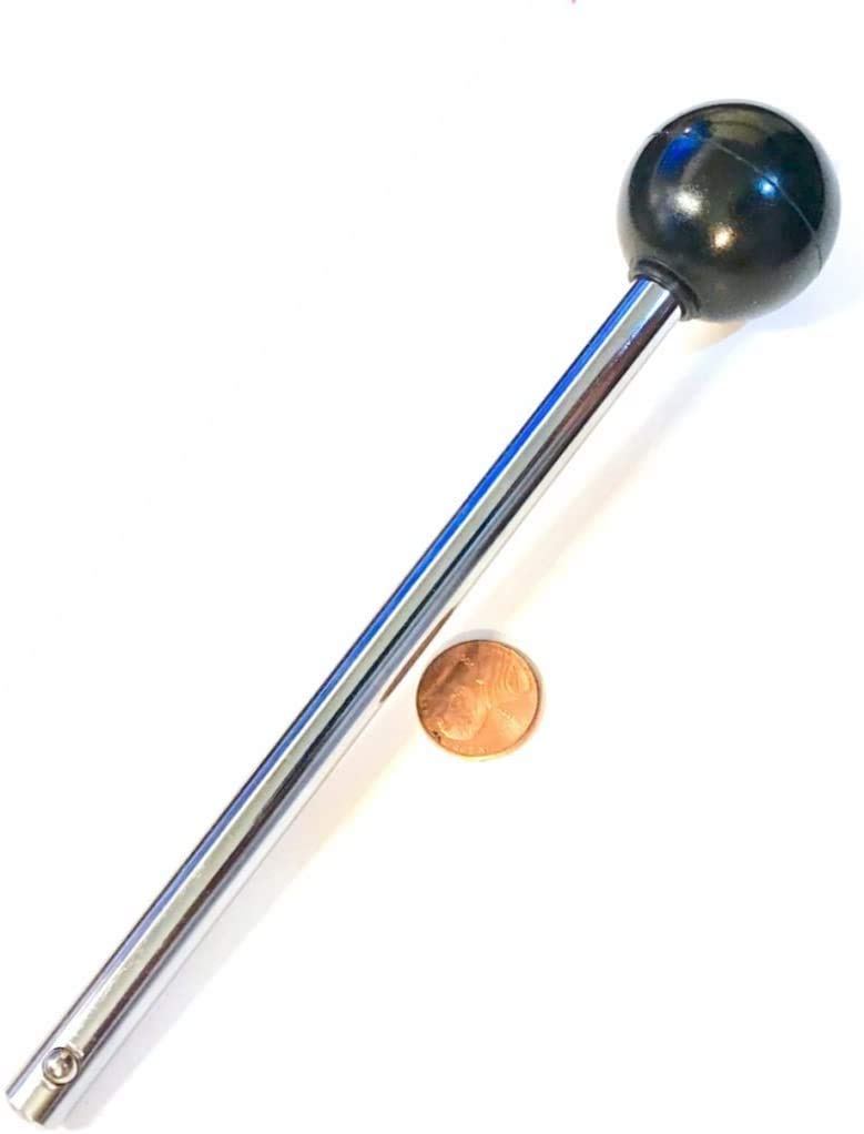 [Australia - AusPower] - Pin, Tensile - (3/8" Dia 5-1/2" Locking Space) Universal Weight Stack Replacement SELECTOR KEY | Various size Locking Space | DETENT PINS w/Round Black KNOB - Chrome Plated Steel Shaft | by SBD Locking Length 5-1/2" 