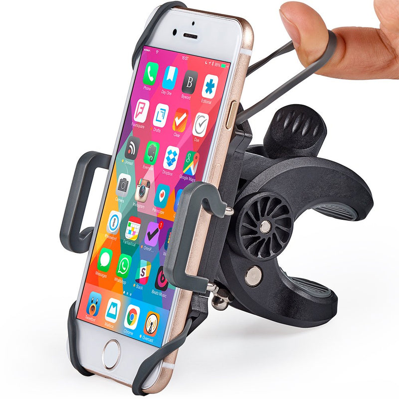 [Australia - AusPower] - Bike & Motorcycle Phone Mount - for iPhone 12 (11, Xr, SE, Plus/Max), Samsung Galaxy S21 or Any Cell Phone - Universal Handlebar Holder for ATV, Bicycle or Motorbike. +100 to Safeness & Comfort 
