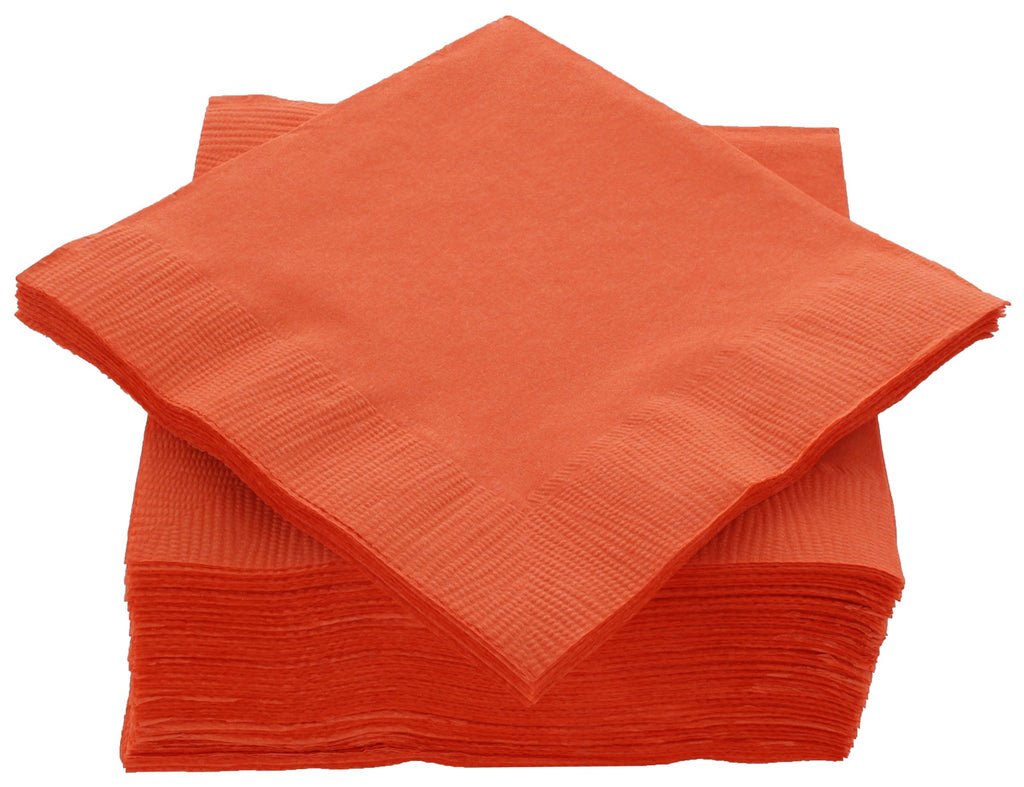 [Australia - AusPower] - Amcrate Big Party Pack 100 Count Orange Beverage Napkins - Ideal for Wedding, Party, Birthday, Dinner, Lunch, Cocktails. (5” x 5”) 