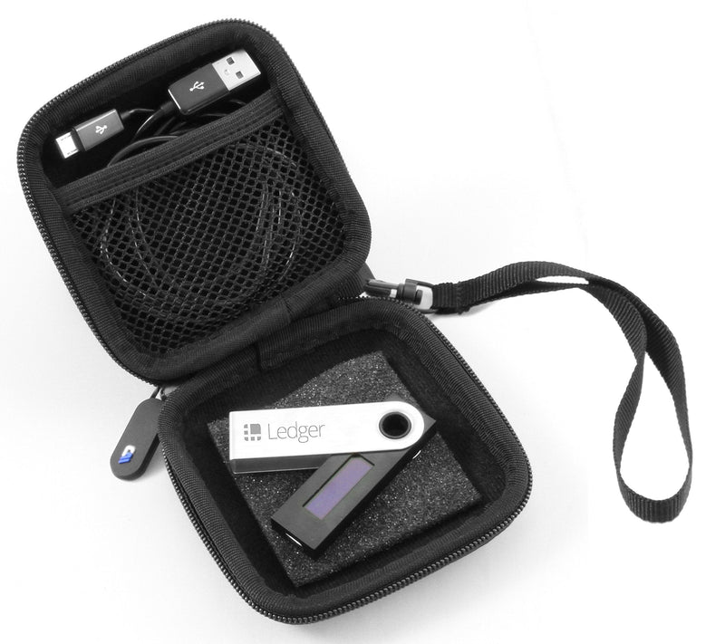 [Australia - AusPower] - CASEMATIX Crypto Wallet Travel Case Compatible with Ledger Nano X Hardware Wallet, Nano S, Nano Ledger, Trezor Model T and BTC Crypto Wallet Accessories, Case Only with Padded Protection 