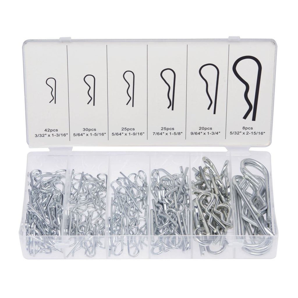 [Australia - AusPower] - Neiko 50457A Hair Pin Assortment Kit, 150 Piece | Zinc Plated Steel Clips | For Use on Hitch Pin Lock System 