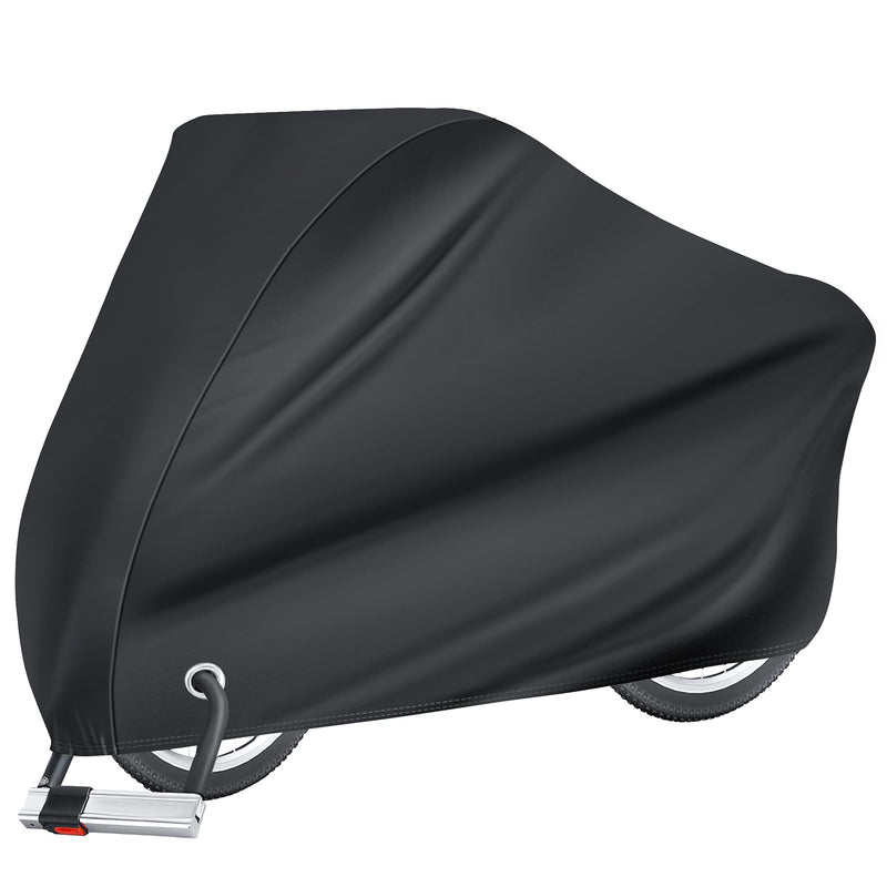 [Australia - AusPower] - Puroma Bike Cover Outdoor Waterproof Bicycle Covers Rain Sun UV Dust Wind Proof with Lock Hole for Mountain Road Electric Bike Basic Black X-Large 