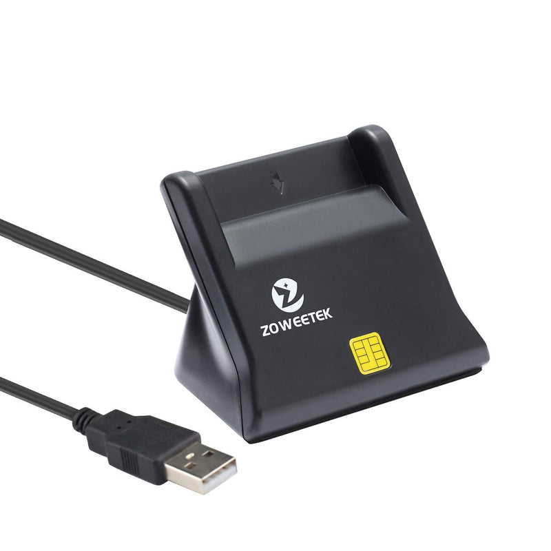 [Australia - AusPower] - ZOWEETEK CAC Reader, CAC Card Reader Military, DOD Military USB Common Access CAC Smart Card Reader, Compatible with Windows, Mac OS and Linux Black 