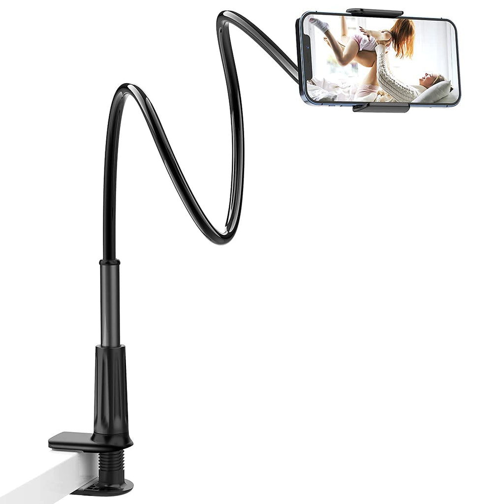 [Australia - AusPower] - licheers Flexible Gooseneck Phone Holder, licheers Lazy Bed Holder Phone Stand for 3.5-7 Inch Devices, Overall Length 35.4In (Black) 35.4 inch(90cm) 