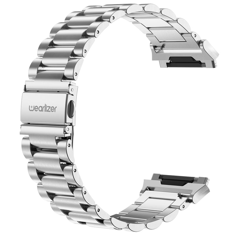 [Australia - AusPower] - Wearlizer Stainless Steel Band Compatible for Fitbit Ionic Bands Women Men,Ultra-Thin Lightweight Replacement Band Strap Bracelet Compatible Fitbit Ionic Smartwatch Accessories Silver 