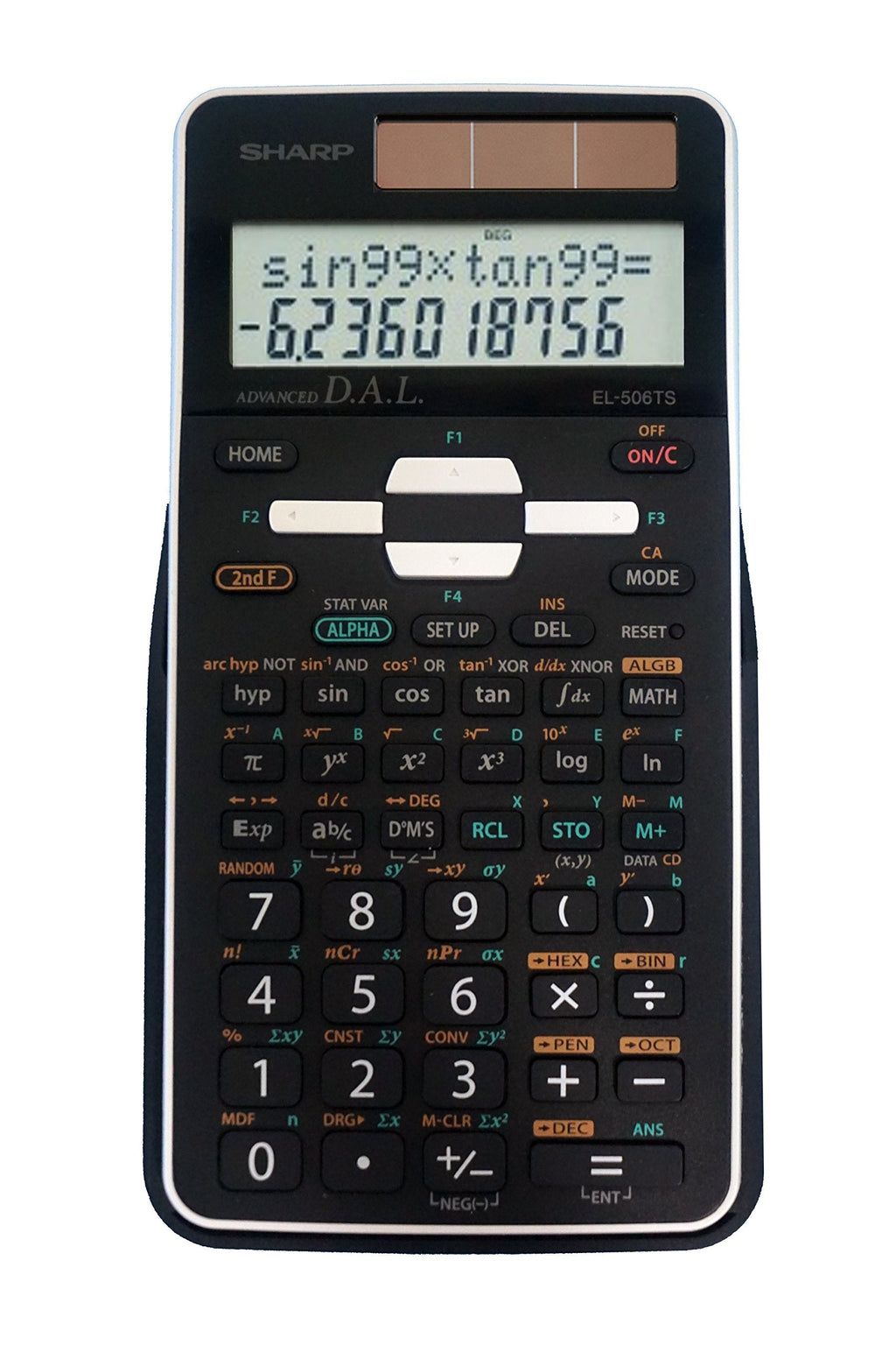 [Australia - AusPower] - Sharp EL-506TSBBW 12-Digit Engineering/Scientific Calculator with Protective Hard Cover, Battery and Solar Hybrid Powered LCD Display, Great for Students and Professionals, Black 