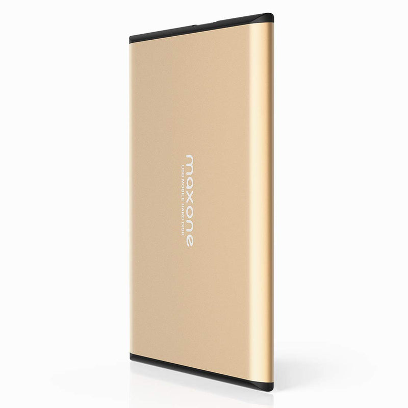 [Australia - AusPower] - Maxone 500GB Ultra Slim Portable External Hard Drive HDD USB 3.0 for PC, Mac, Laptop, PS4, Xbox one - Gold 