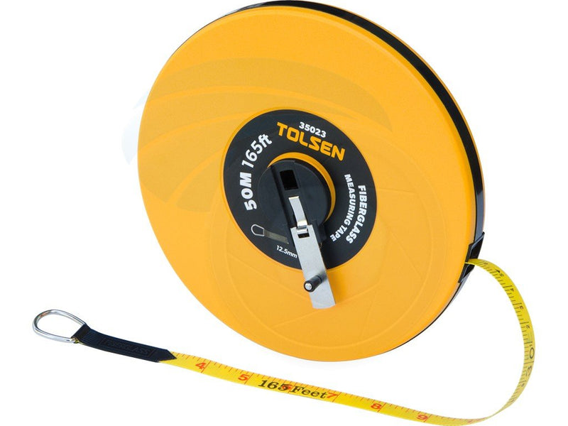 [Australia - AusPower] - 50M 165FT Constriction Imperial Metric Fiberglass Measuring Tape Reel 